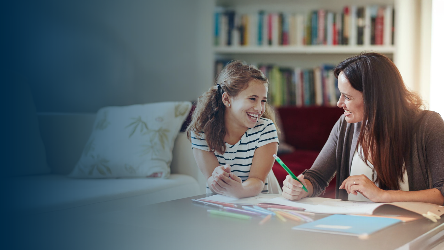 Parent and child sharing a warm learning moment