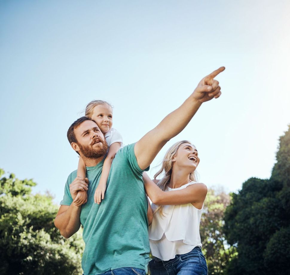 Family enjoying an outdoor moment together